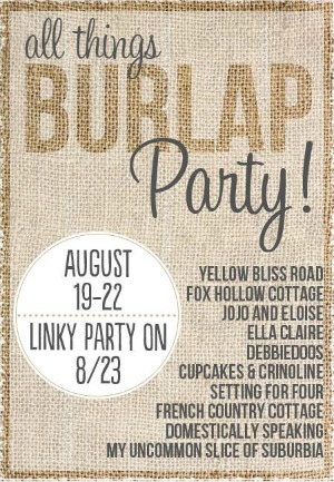 Burlap Party Button 300